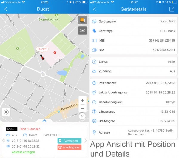 GPS Tracker für Motorrad / Boot