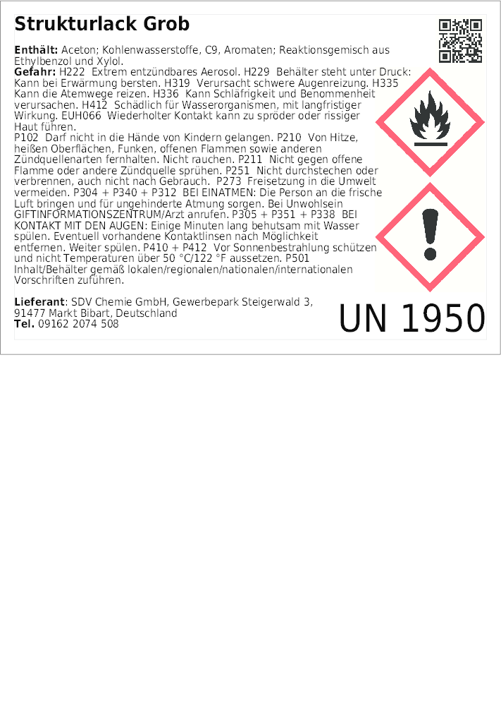 SDV Strukturlack Spray schwarz grob 1x400ml