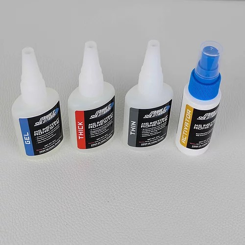 Mobile Solutions 4 Piece Adhesive and Activator Kit: Thin, Thick, Gel, Activator