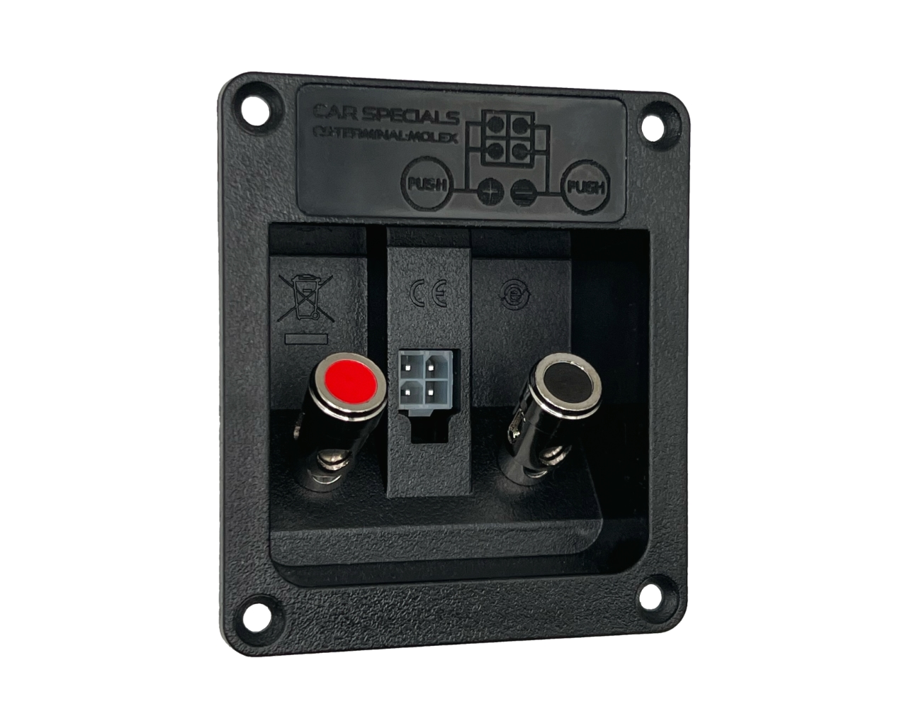 Car Specials Lautsprecherterminal mit Push Anschlüssen und Molex Steckverbindung